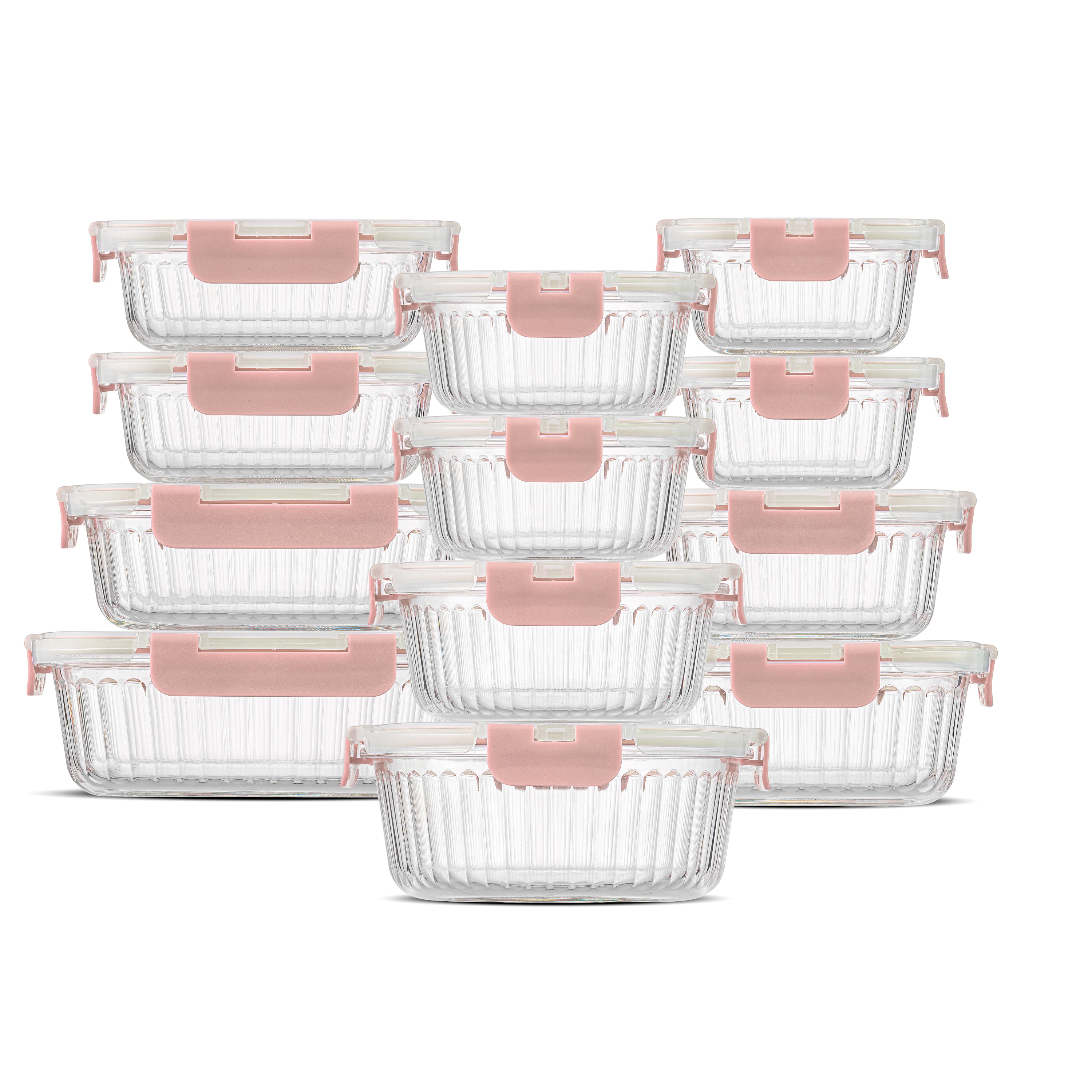 Joyjolt 24-piece Fluted Food Storage Container Set With Lids