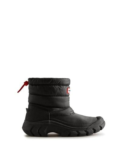ブーツその他 HUNTER WOMEN Shearling Insulated Short Snow Boots Black Hunter Women's Sherpa Short Snow Boots in Black | Union Jack