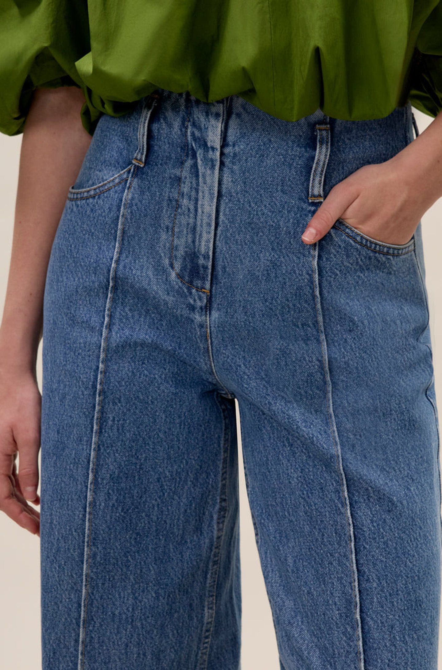 【COSYHARU】Pintuck Cat Grayish Balloon Denim 1. 