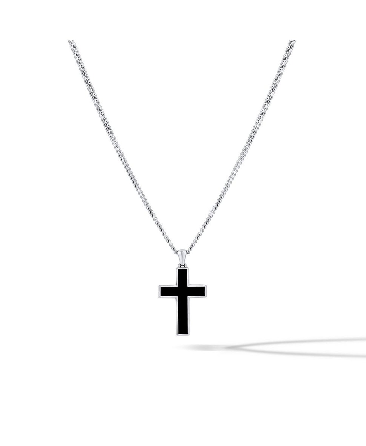 ★LECYTO★ Crystal Cross NecklaceBlack Black Onyx Stone Cross Pendant | Cosmopolitan Shop