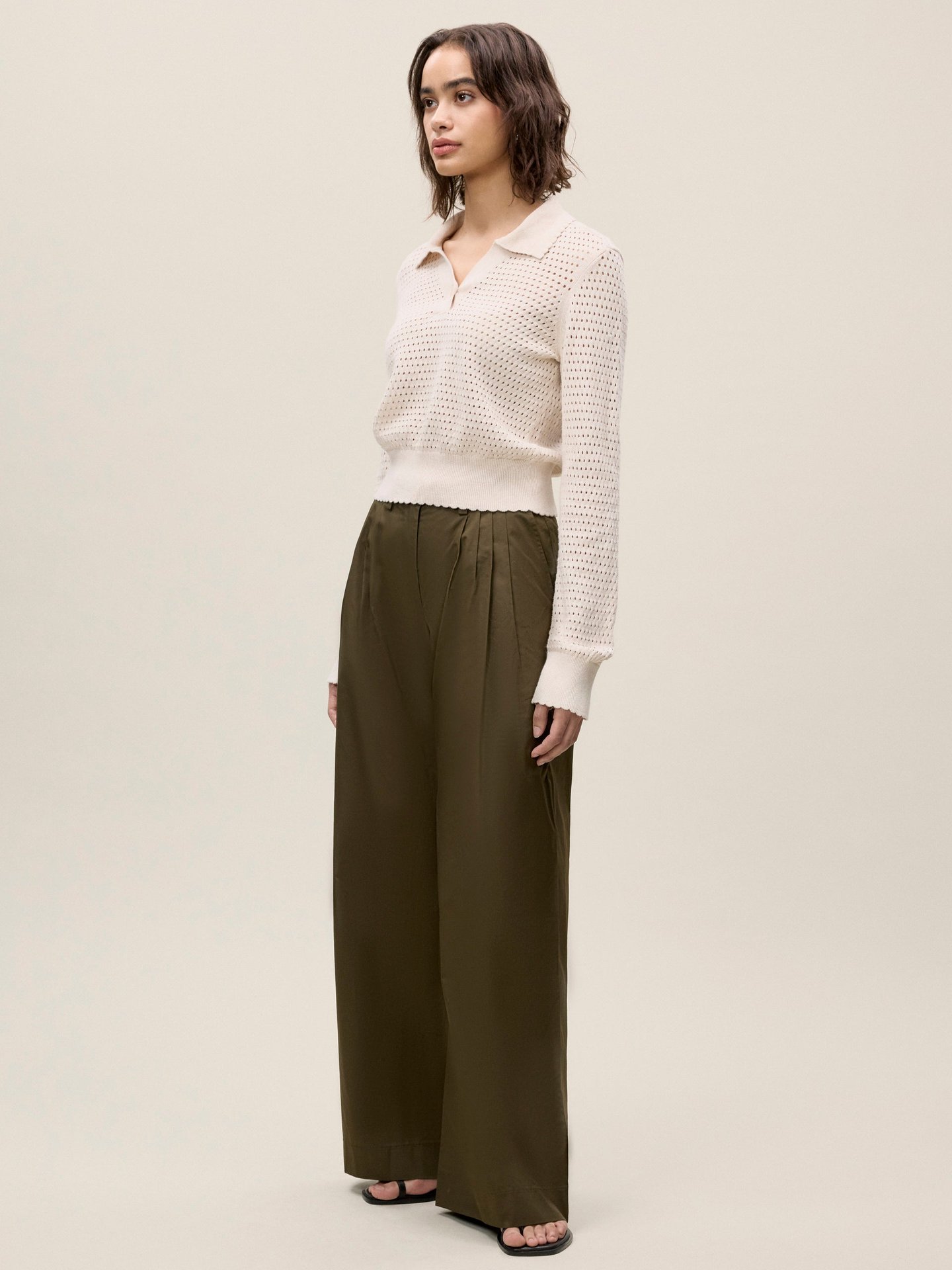 ニット・セーター IONSEOUL Pesto Belloa Spring Vintage Knit Vintage Sisley Italy Cable Knit Sweater L Pink Old Money